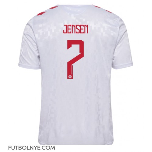 Camiseta Dinamarca Mathias Jensen #7 Visitante Equipación Eurocopa 2024 manga corta